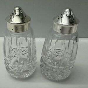 WATERFORD Crystal Silver Lidded Salt & Pepper Set